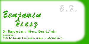 benjamin hiesz business card